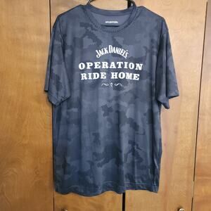 9.  Jack Daniels Operation Ride Home Mens Gray Camo Moisture Wick Size Large
